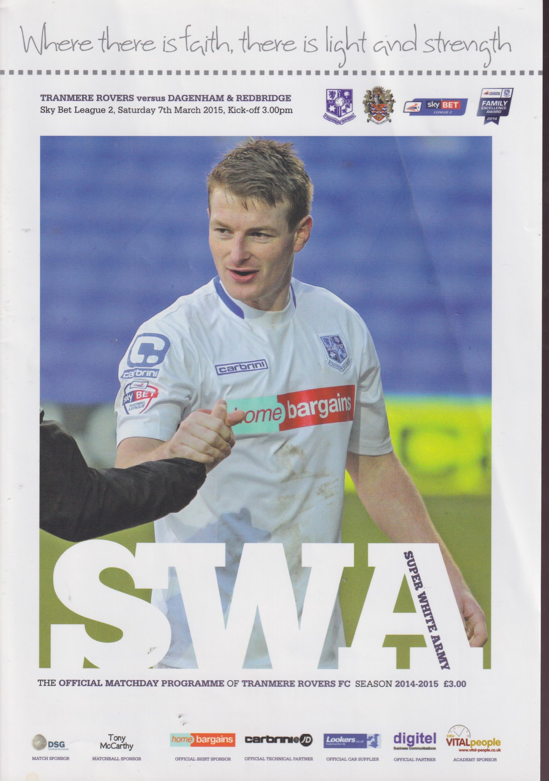 Tranmere Rovers v Dagenham and Redbridge match programme